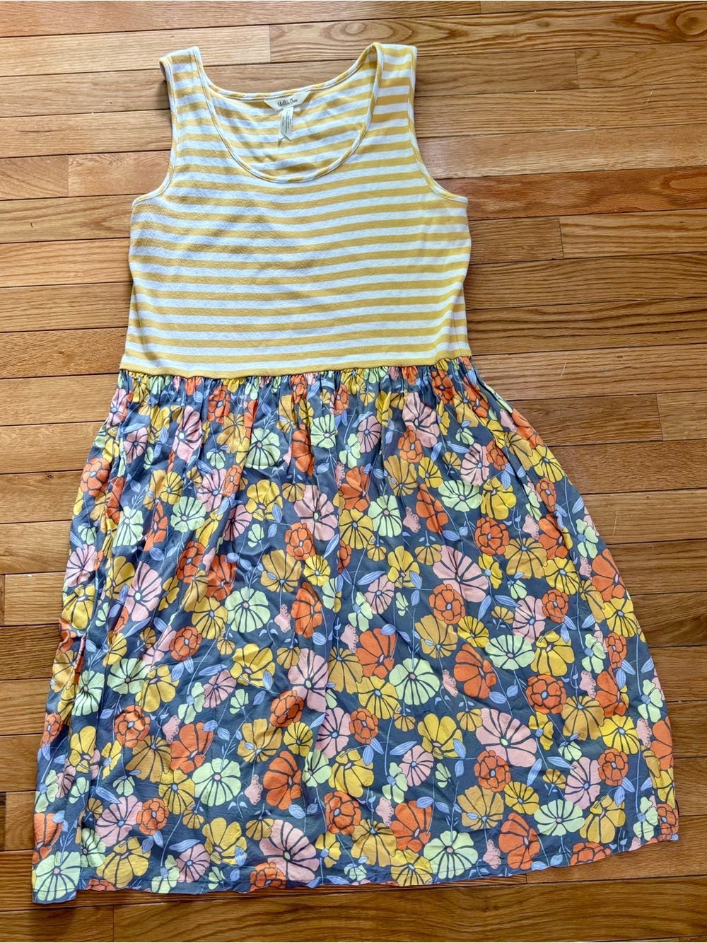 Matilda Jane Yellow Striped Top Floral Midi Dress